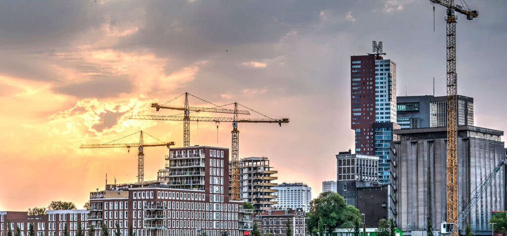 Skyline gebouwen vastgoed